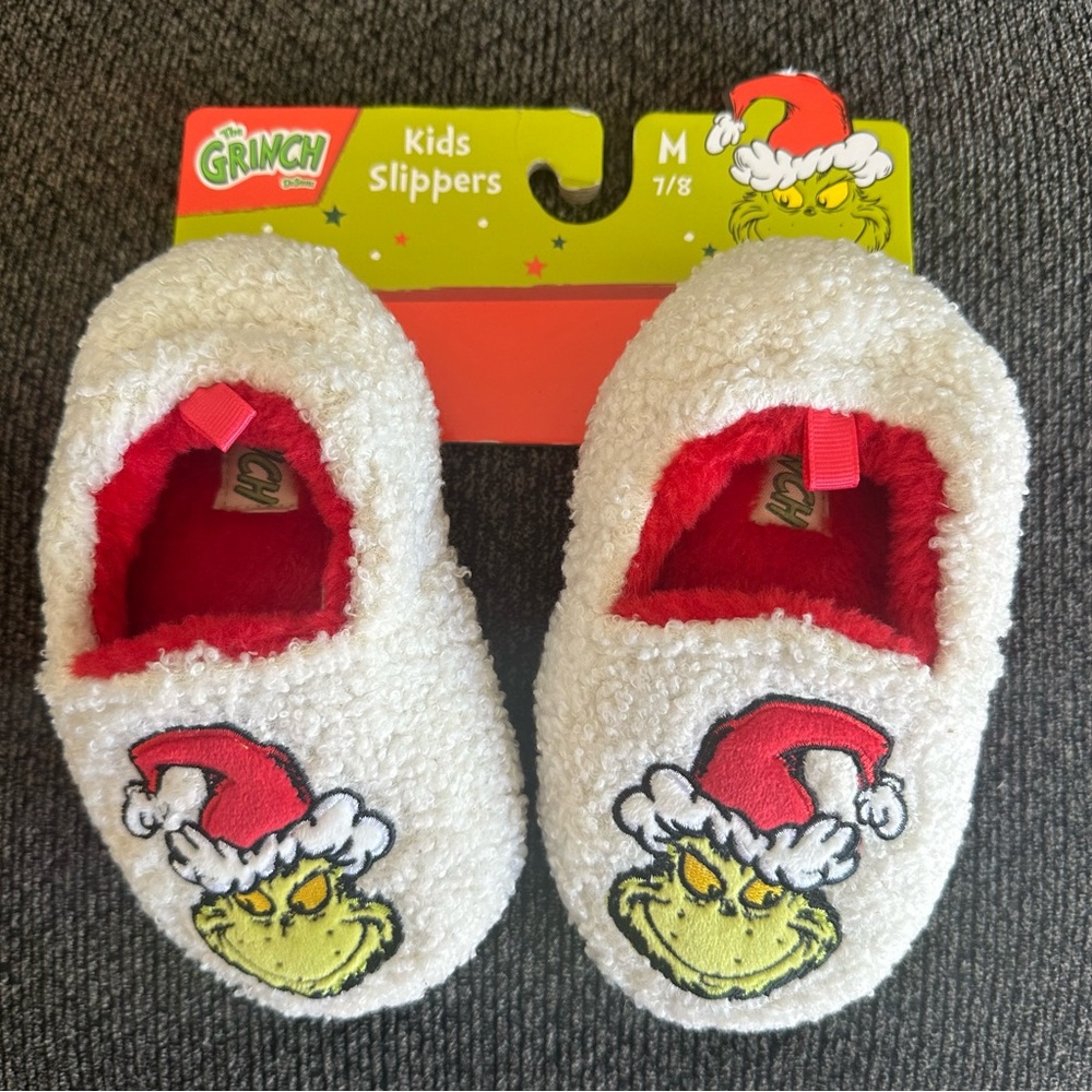 Dr. Seuss The Grinch Kids Slippers size medium 7/8